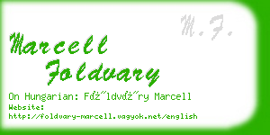 marcell foldvary business card
